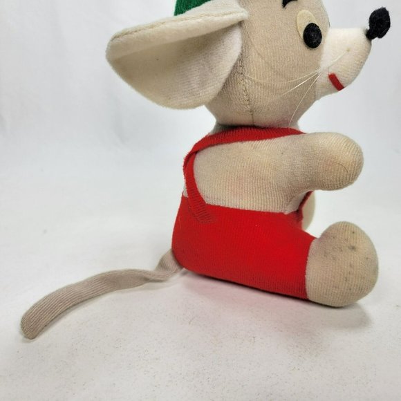 1979 Fun Farm Christmas Elf Helper Mouse Vintage 7" Stuffed Plush Toy *STAINS - Picture 4 of 11